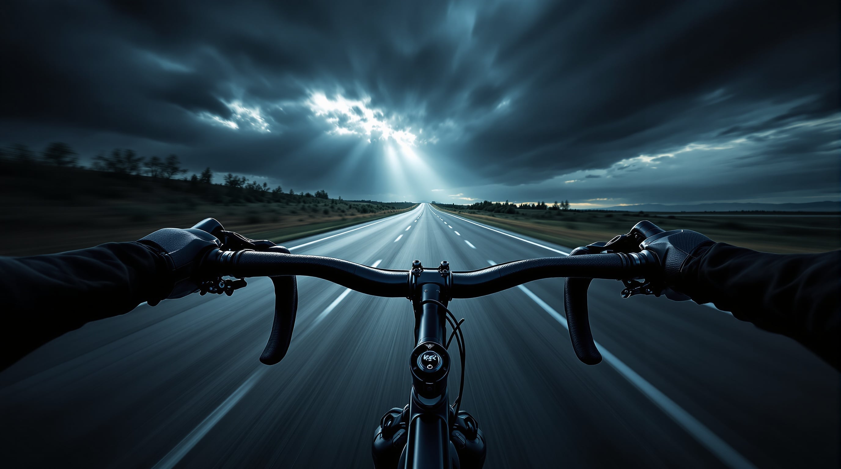 Road racing handlebars from rider perspective — speed, control and precision